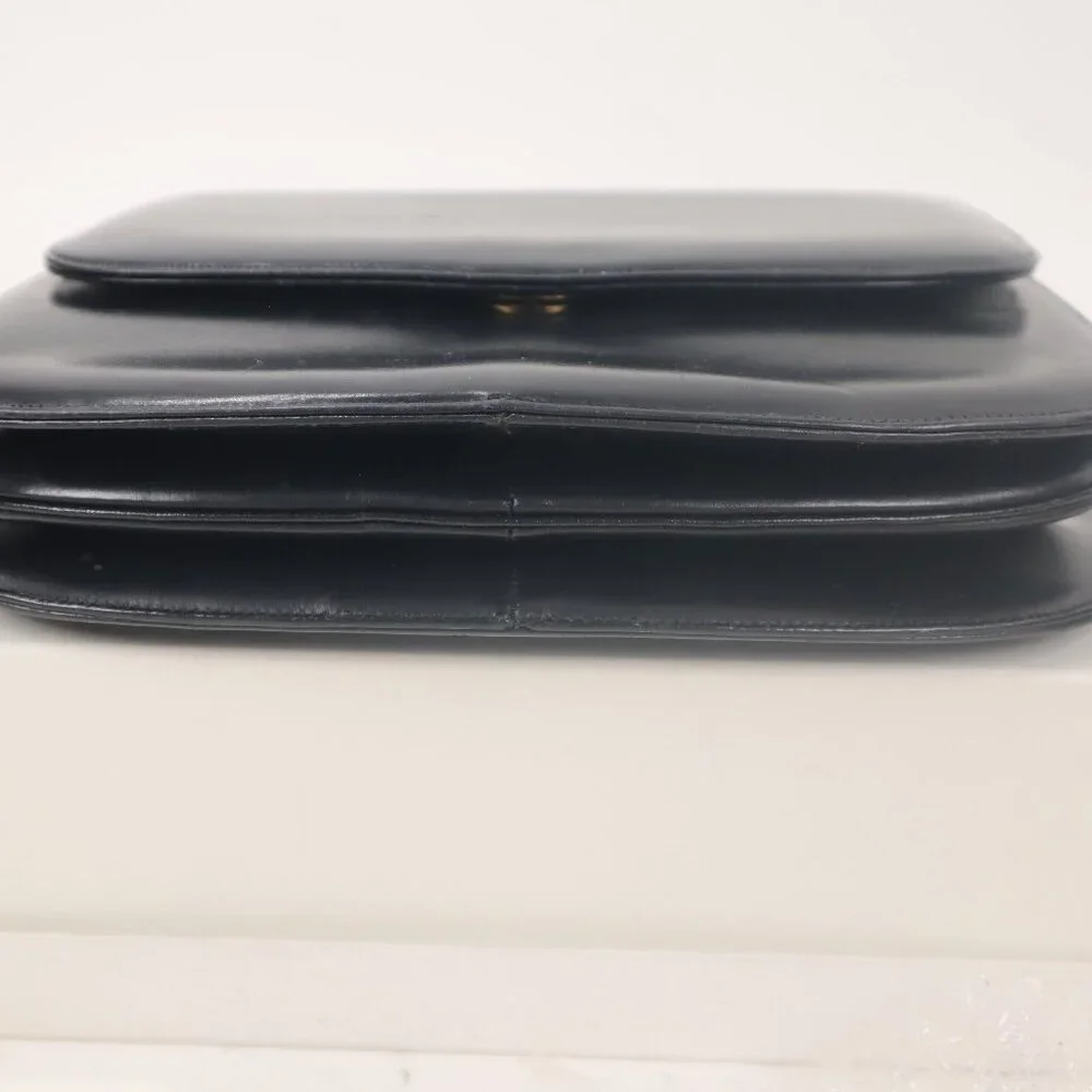 Vintage Black Large Leather Jackie O Handbag Purse Satchel Bags by Supreme EUC